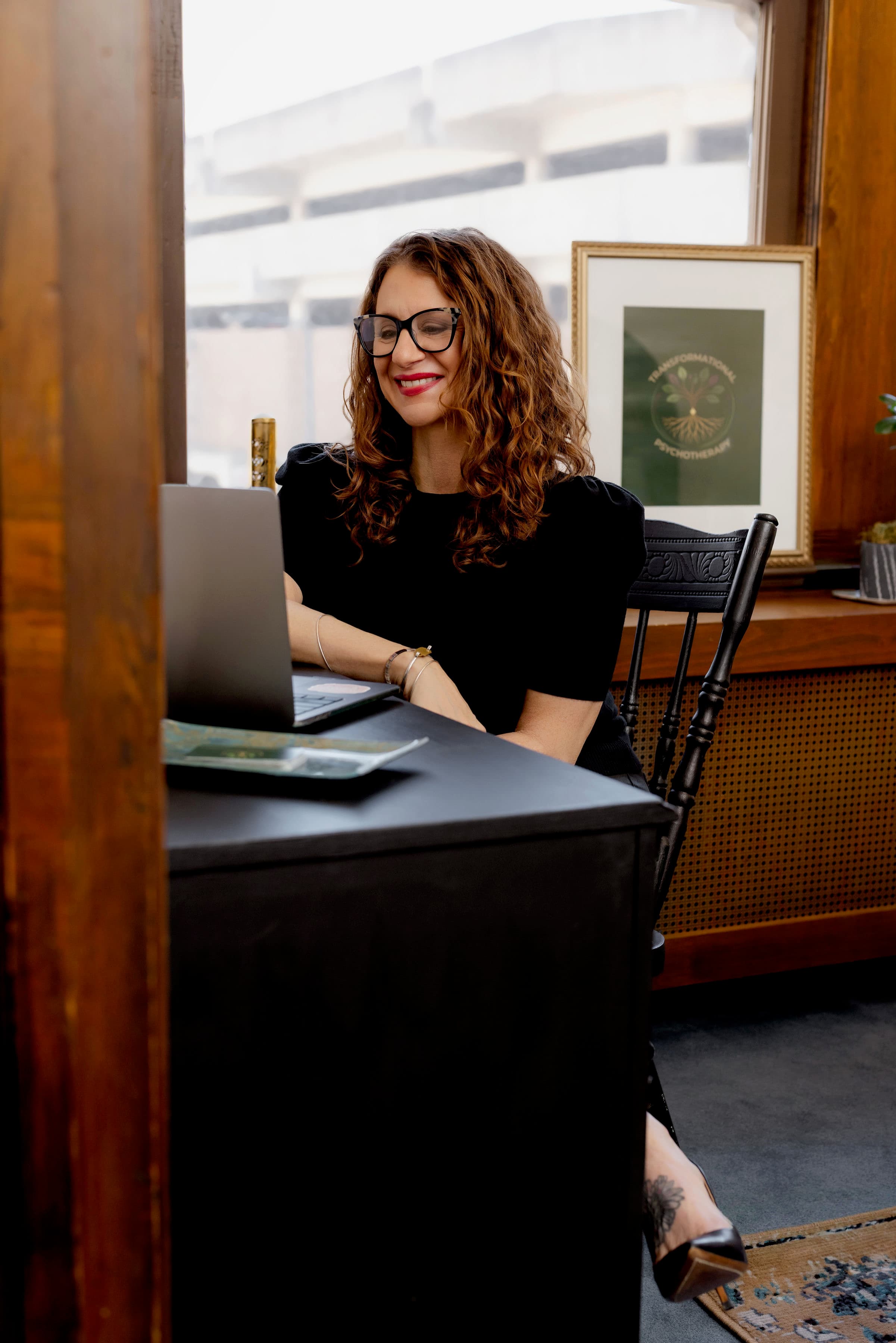 Stacey Durkin at work in her office